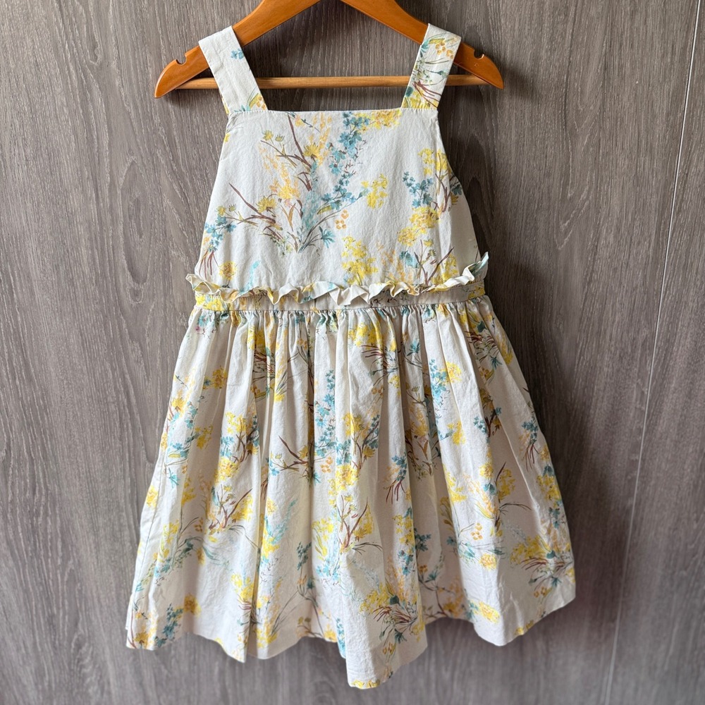 Edgehill Collection Floral Dress Girls 6 White Yellow Blue Cottagecore Prairie‎